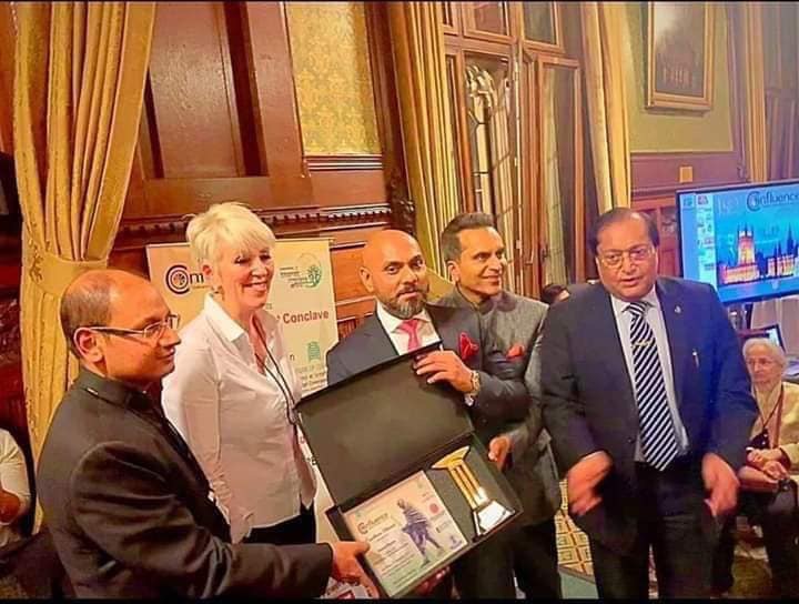 FOUNDER RECEIVES EXCELLENCE AWARD OF BUSINESS TYCOON AND MOST INSPIRING SOCIAL ACTIVIST FROM THE BRITISH PARLIAMENT, HOUSE OF COMMONS